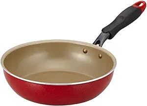 Evercook Frying Pan, 8.7 inches (22 cm), Compatible with All Heat Sources (Induction Compatible, Non-Stick Frying Pan, Red, Doshisha