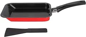 Rectangular Pan, Light in Weight Saving Time and Effort Mini Rectangular Cooking Frying Pan Not Easy To Deform for Kitchen Cooking(Red WK3003-1)