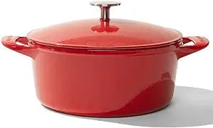 Made In Cookware - Dutch Oven 5.5 Quart - Red - Enameled Cast Iron - Exceptional Heat Retention & Durability - Professional Cookware - Made in France - Induction Compatible