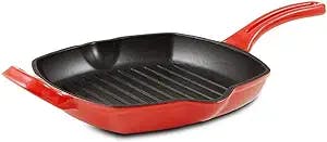 Get Sizzling with GYDCG Red Cast Iron Steak Pot for the Perfect Steak Every