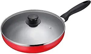 WALNUTA Red Pan-alloy Non - Stick Frying Pan with Lid Kitchen Supplies Household Gas Stove Universal