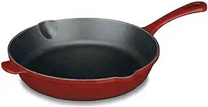 Sizzle up a storm with BebLP Cast Iron Fry Pan / Skillet - The Cardinal Red