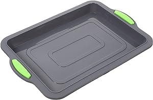 Hemoton Silicone Baking Molds Nonstick Silicone Baking Cake Pan Tray Cookie Sheet Molds Oven Baking Pot Rectangular Muffin Bread Pan dividers Roast Pan Cooling Rack Rectangular Baking Pan
