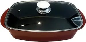 Sedona Pro 5.5-Qt. Aluminum Multi-Purpose Roaster Pan with Lid, Non-Stick, Red