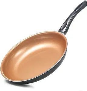 Cupertino Omlette Pan, Non Stick Frying Pan Small Copper Skillet, Egg Pan Nonstick with Healthy Coating, 100% PFOA Free, Dishwasher Safe - 8 Inch