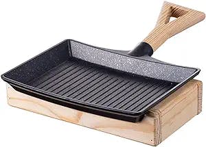 stainless steel Soup Pot Aluminum Baking Tray, Small Flat Spade With Handle, Meat Barbecue Iron Plate, Commercial Non Stick Barbecue plates (Size : B)