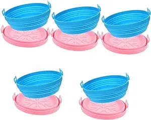 UPKOCH 10 pcs Fryers Cooking Pot Baskets Replacement Pad Silicone Tray Household Liners Reusable Basket Pads Oven Stick Bowl Accessory Liner Round Baking Pan Accessories Collapsible