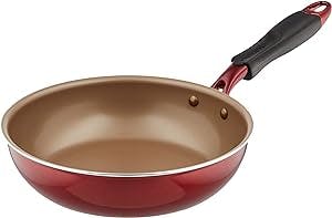 Evercookα Frying Pan, 8.7 inches (22 cm), Compatible with All Heat Sources (IH Compatible), Wine Red, Doshisha