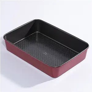 Hairy Bikers Roasting Tin BKW1526 Oven Baking Tray Non Stick Freezer and Dishwasher Safe Carbon Steel L28 x W23.2 x H5cm Red
