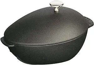 Staub Cast Iron 2-qt Mussel Pot - Matte Black, Made in France