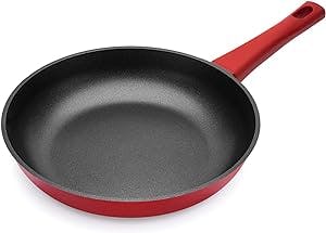 Sakuchi Nonstick Frying Pan 9.5 Inch, Skillet Non Stick for Induction Cooktop, Cooking Pan with Bakelite Handle, Red