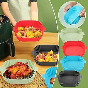 Fry Your Food in Style with the 7.5 Inch Reusable Air Fryer Silicone Basket