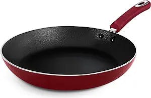 Utopia Kitchen 11 Inch Nonstick Frying Pan - Induction Bottom - Aluminum Alloy and Scratch Resistant Body - Riveted Handle (Red-Black)