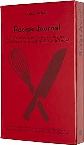 Moleskine Passion Journal, Recipe, Hard Cover, Large (5" x 8.25") Scarlet Red, 400 Pages