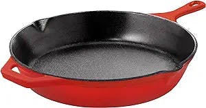 Utopia Kitchen 12 Inch Pre-Seasoned Cast iron skillet - Frying Pan - Safe Grill Cookware for indoor & Outdoor Use - Cast Iron Pan (Red)