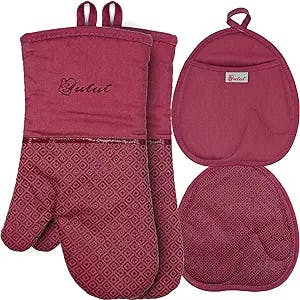 Yutat Pot Holders and Oven Mitts Sets 4Pcs: Protect Yo Hands! 